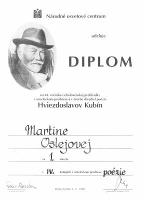 Diplom - Martina Oslejov
