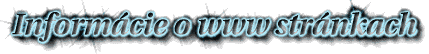 Inform�cie o www str�nkach
